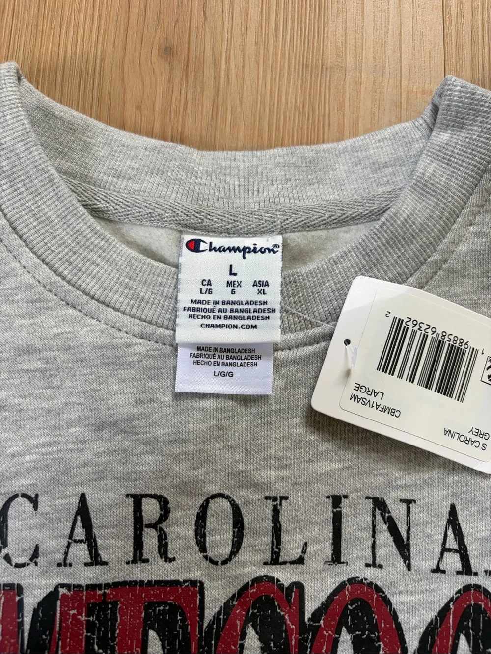 Champion Gray Carolina Gamecocks Logo Crewneck Sweatshirt